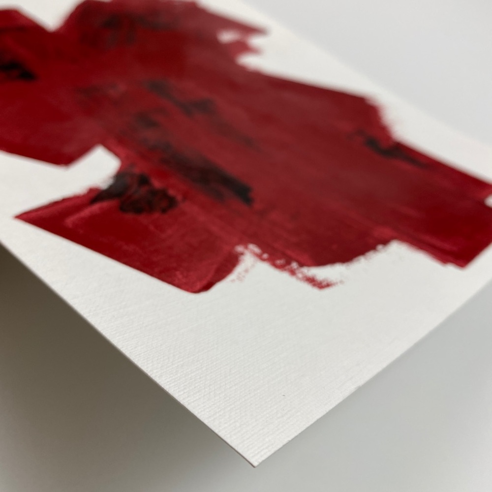 Abstract Acrylic Original Painting On Canvas Paper 9X12 Wall Art Red - Picture 3 of 8